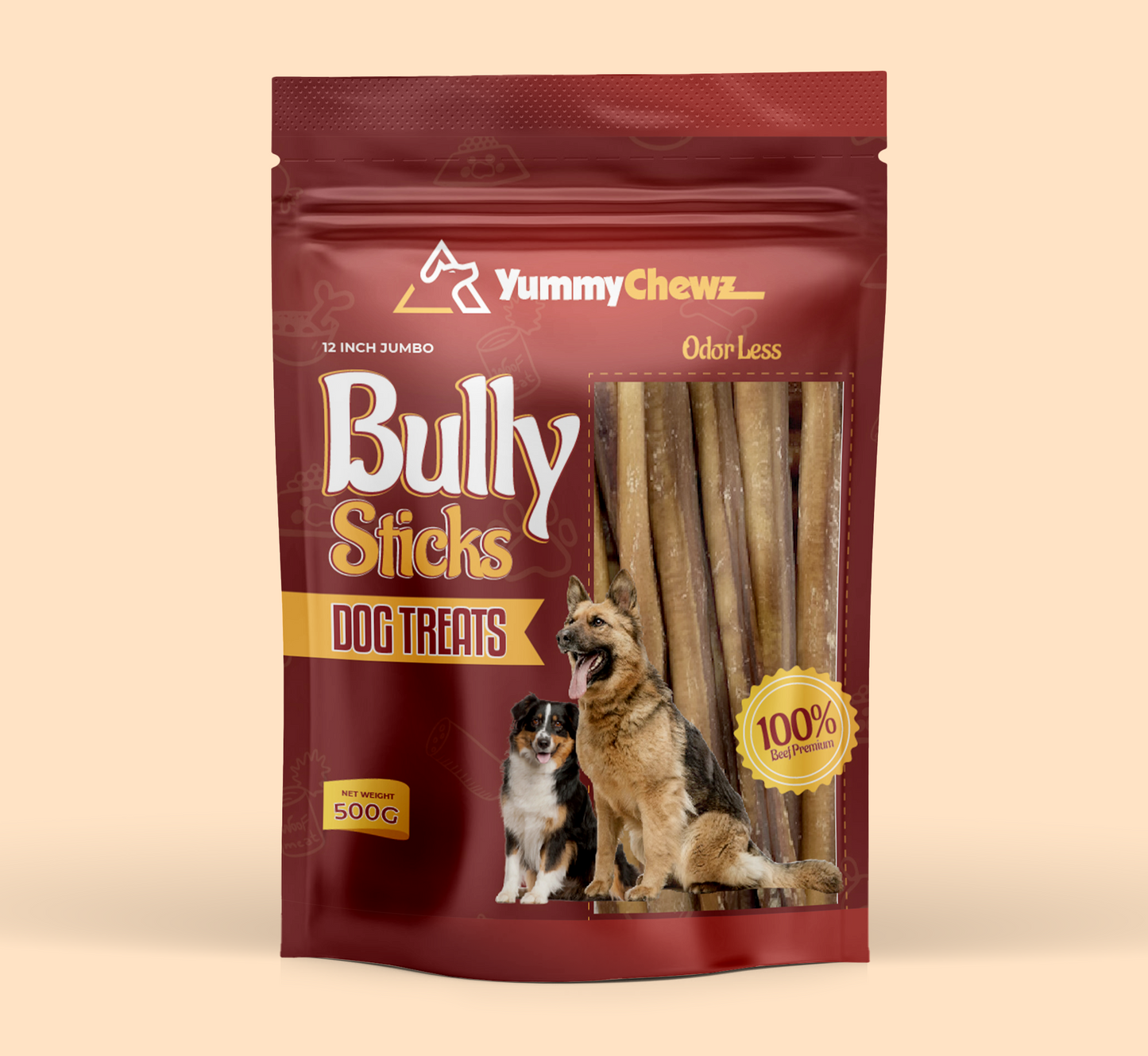 Bully Stick 12 inches jumbo (>70 grams) Approx 8 count - $34.50/lbs - $4.74/count