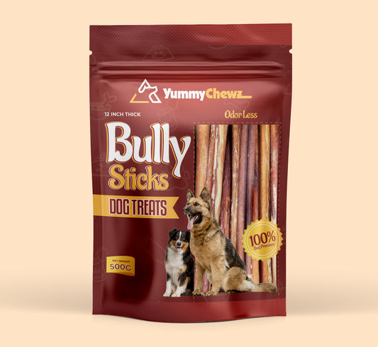 Bully Stick 12 inches thick (50-70 grams) Approx 10 count- $29.95/lbs - $3.29/count