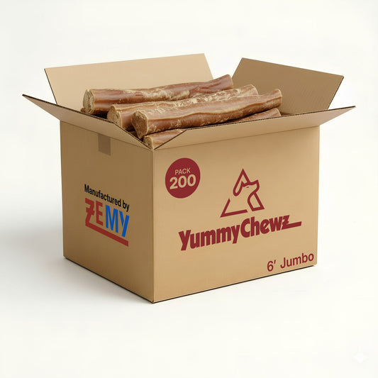 Wholesale 6-Inch Jumbo Odor-Free Organic Best Bully Sticks - 200 Count Bulk Pack