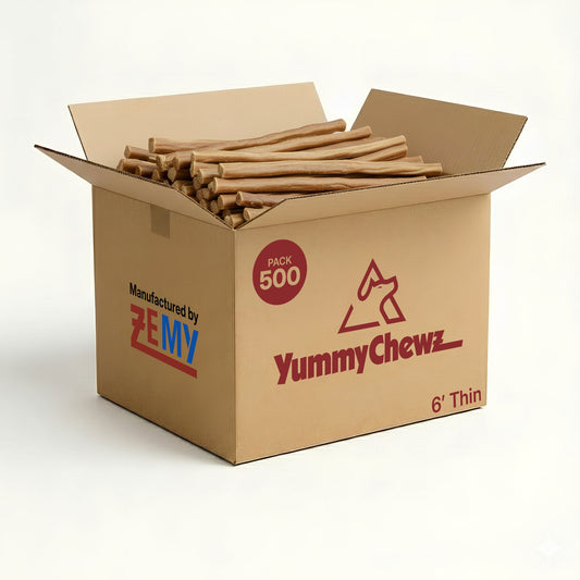 Wholesale 6-Inch Thin Odor-Free Organic Best Bully Sticks - 500 Count Bulk Pack