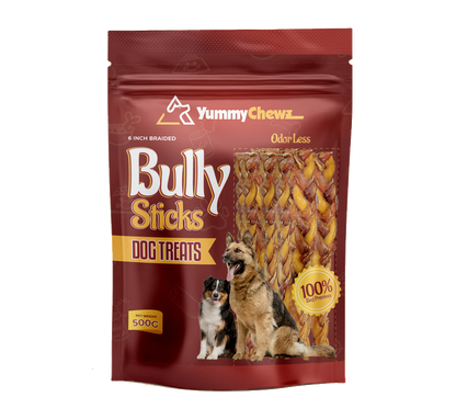 6 Inches Braided Bully Sticks