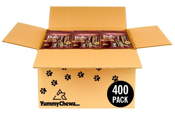 YummyChewz Bully Sticks for Small Dogs, Medium 6 Inch, 400 Count Wholesale Pack