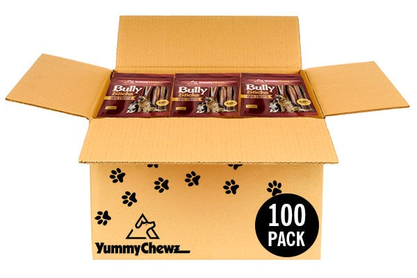 YummyChewz Bully Sticks for Small Dogs, Thin 6 Inch, 100 Count Wholesale Pack
